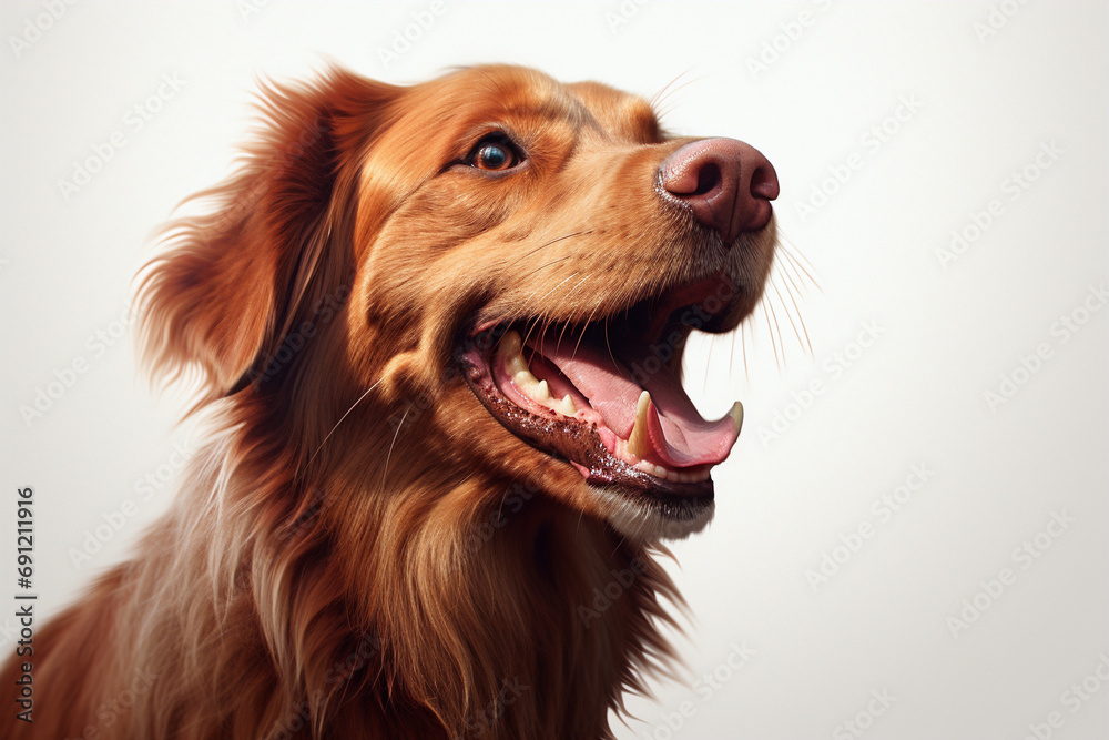 adorable happy brown and white dog, isolated