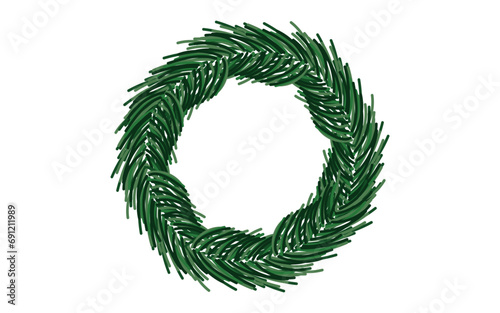 christmas wreath isolated on white. 2024. set. banch. decor. postcard