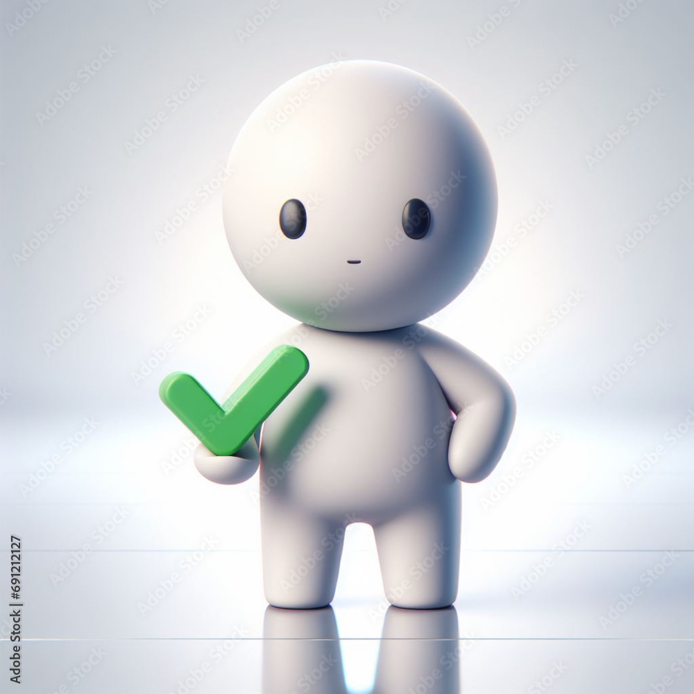 3D model with check mark チェックマークを持つ人 3D model with check mark チェックマークを持つ人