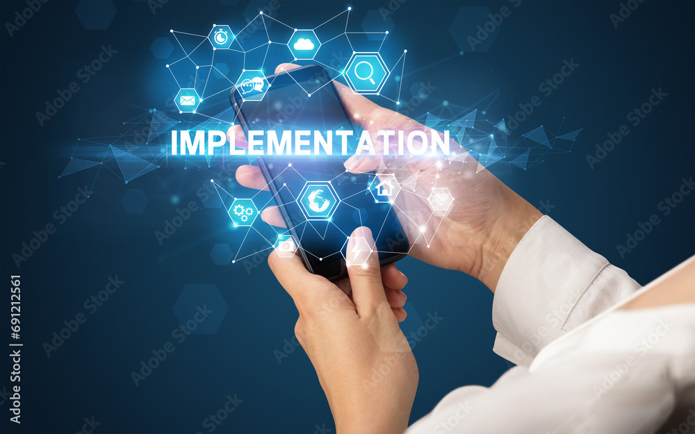 Hand using smartphone with technology concept Hand using smartphone with technology concept