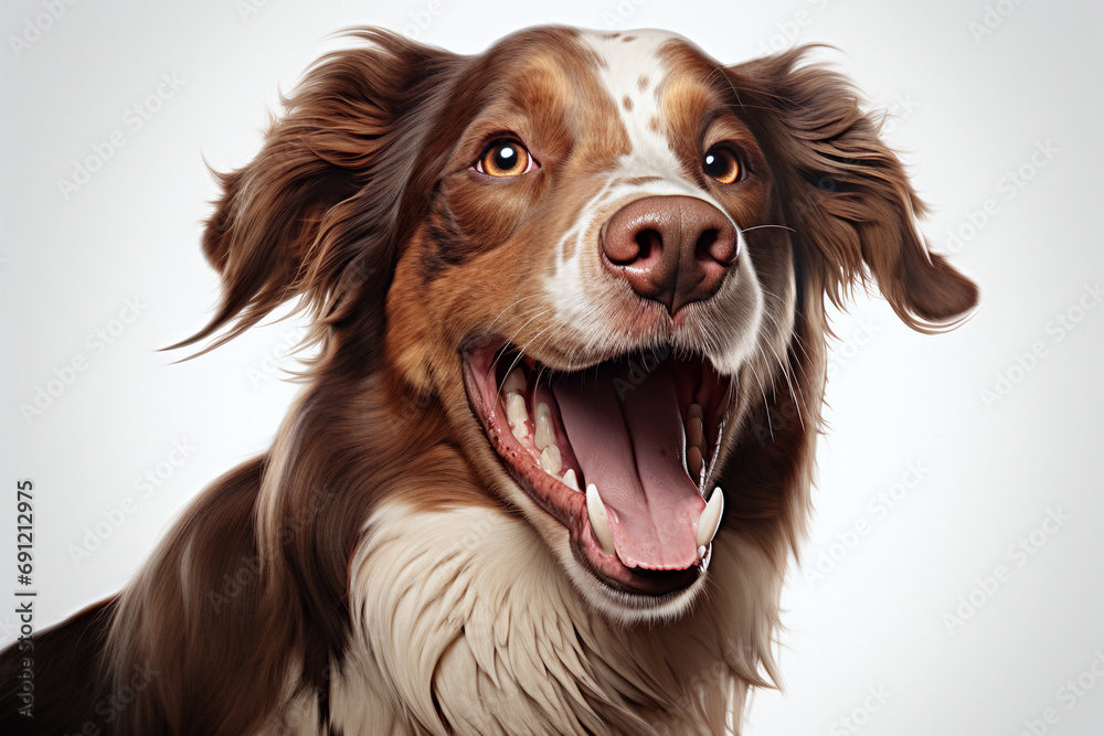 adorable happy brown and white dog
