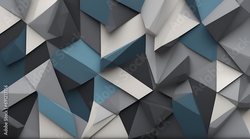 Black dark gray blue white abstract background. Geometric pattern shape. Line triangle polygon angle fold. Color gradient. Shadow. Matte. 3d effect. Rough grain grungy. Design. Template. Presentation. photo