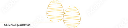 Easter egg line art style gold  vector eps 10