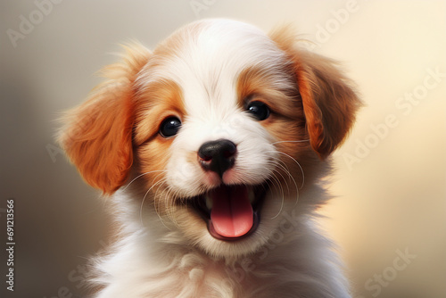cute and cute puppy smiling and with its tongue out