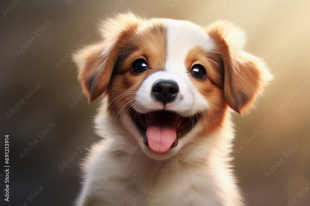cute and cute puppy smiling and with its tongue out cute and cute puppy smiling and with its tongue out