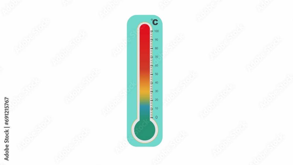 Dynamic Temperature Gauge Animation Temperature rises on the scale of