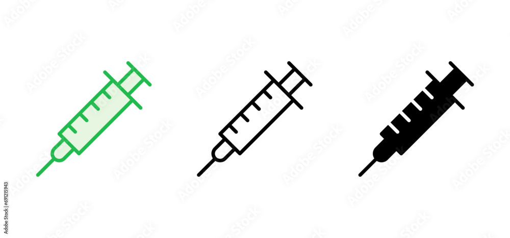Syringe icon set. injection icon vector. Syringe icon set. injection icon vector.