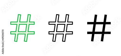 Hashtag icon set. hashtag symbol
