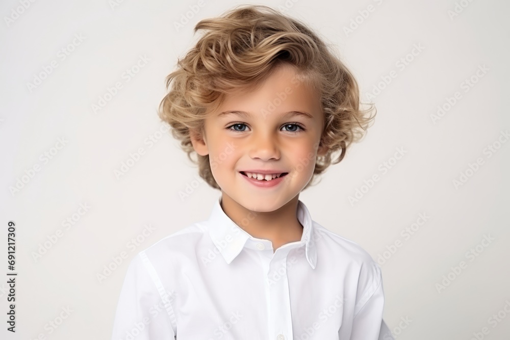 Portrait of a cute little boy with blond hair, studio shot Portrait of a cute little boy with blond hair, studio shot