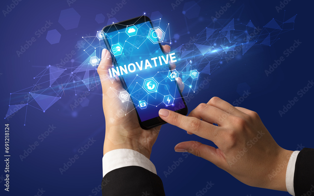 Hand using smartphone with technology concept Hand using smartphone with technology concept