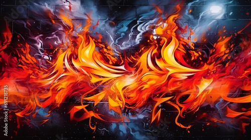 Graffiti art on the wall as an abstract background