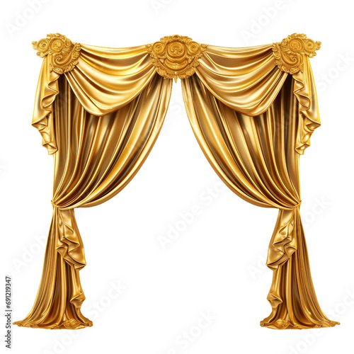 Luxury gold curtain. Glamorous  Gold Interior Decor