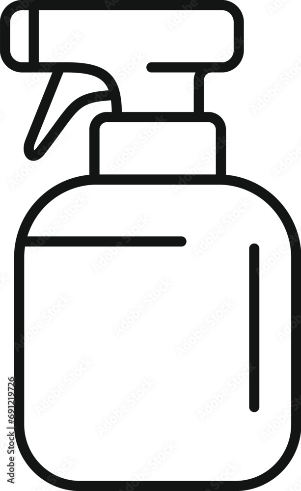 Empty spray bottle icon outline vector. Atomizer wash. Spout gear Empty spray bottle icon outline vector. Atomizer wash. Spout gear