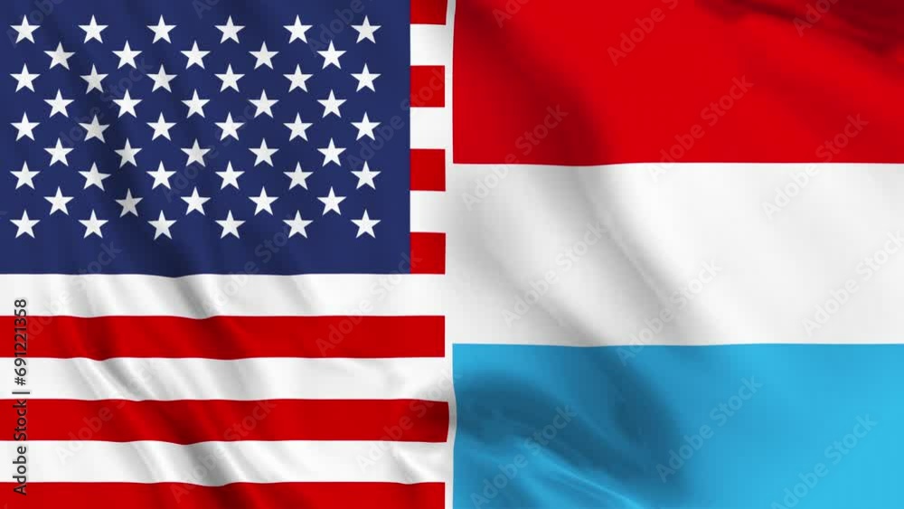 USA and Luxembourg Flag Loop USA and Luxembourg Flag Loop