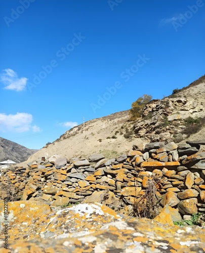 stone wall with sky