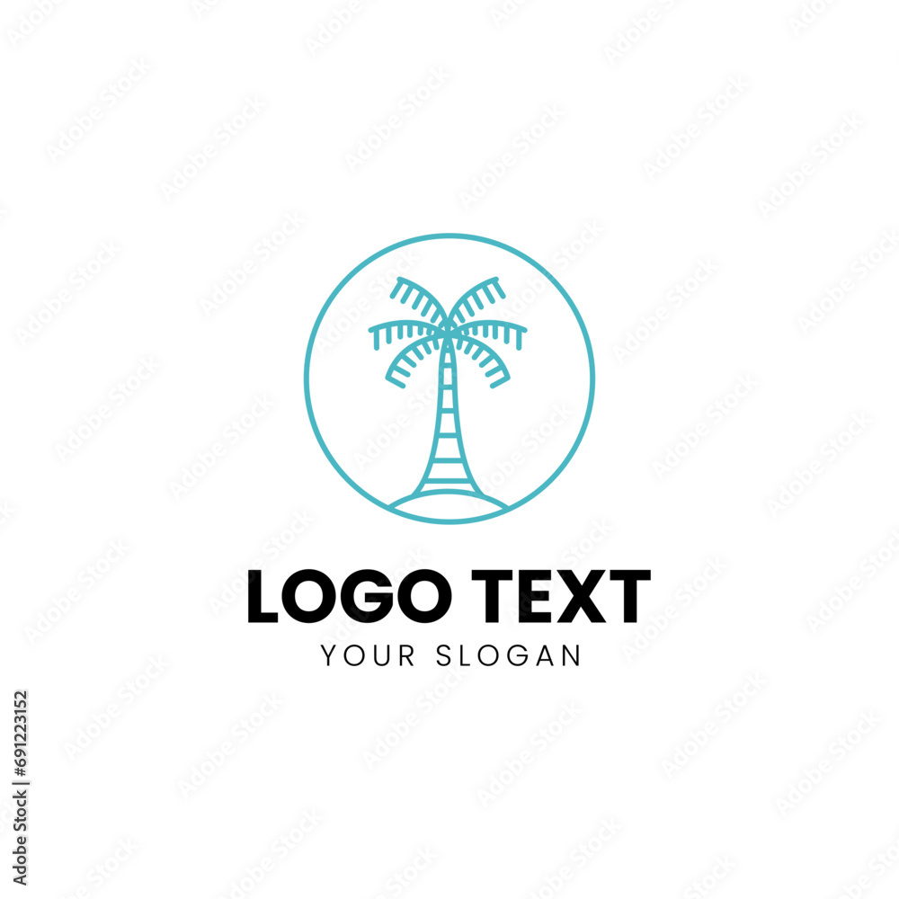holiday palm tree logo design vector modern 