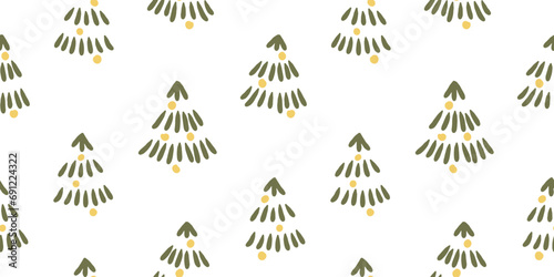 christmas seamless pattern with trees 