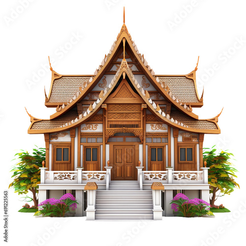 Miniature traditional Thai house. House of Asian culture