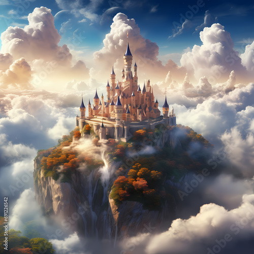 A magical castle in the clouds
