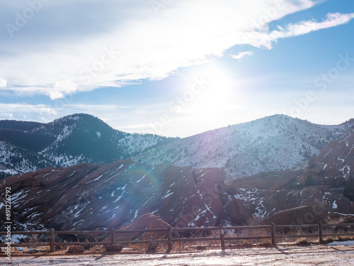 Snowy hills in Morrison, Colorado