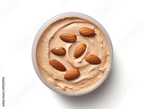  Almond butter isolated on white background