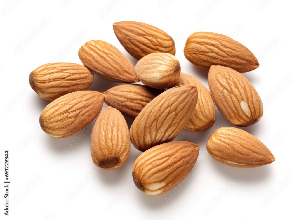Almonds isolated on white background Almonds isolated on white background