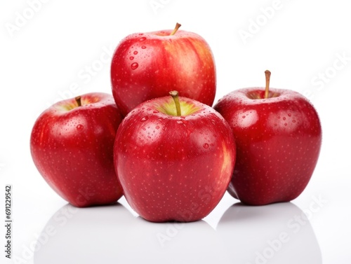 Red apples isolated on white background