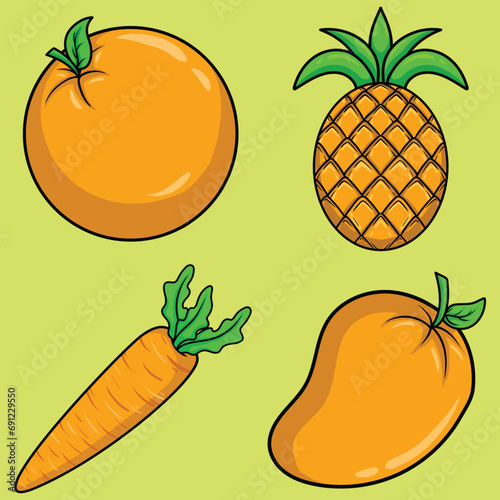 artwork illustration and t shirt design cute orange fruits