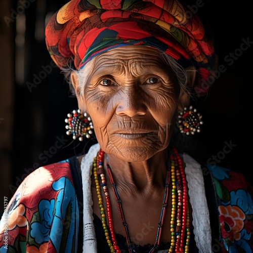 Latin old woman with hat