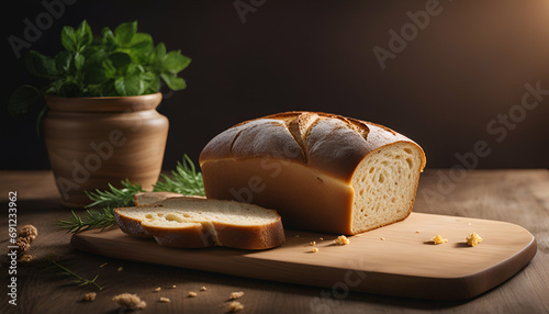  A still life fresh white bread - Generative AI	