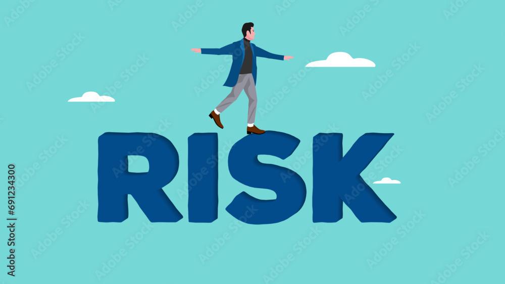 high risk management illustration with the concept of a businessman who carefully overcomes risky obstacles, high risk high return concept illustration, high risk stock market investment high risk management illustration with the concept of a businessman who carefully overcomes risky obstacles, high risk high return concept illustration, high risk stock market investment