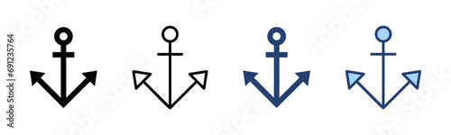 Anchor icon vector. Anchor sign and symbol. Anchor marine icon.