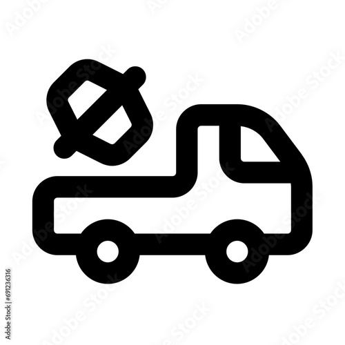 Cement Truck Line UI Icon