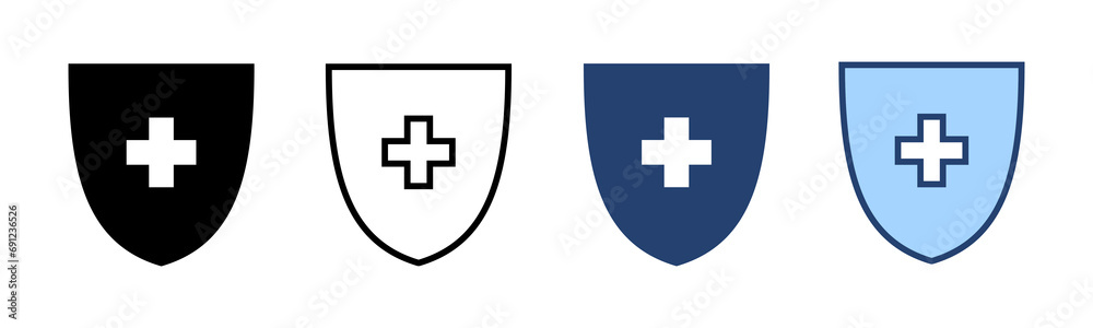 Fototapeta premium Health insurance icon vector. Insurance health document sign and symbol