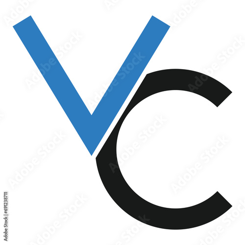 vc letter logo vector