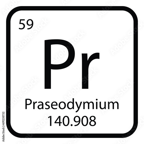 Praseodymium  icon vektor
