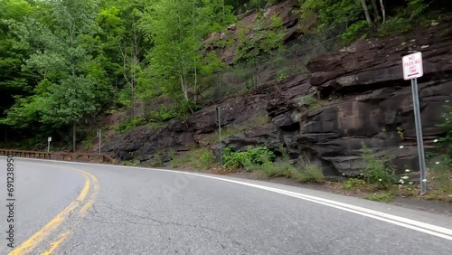 Catskill Driving 005 POV Driving Plate Kaaterskill Falls New York photo