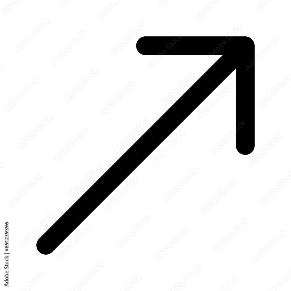 up right arrow line icon up right arrow line icon