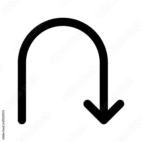 turn around line icon