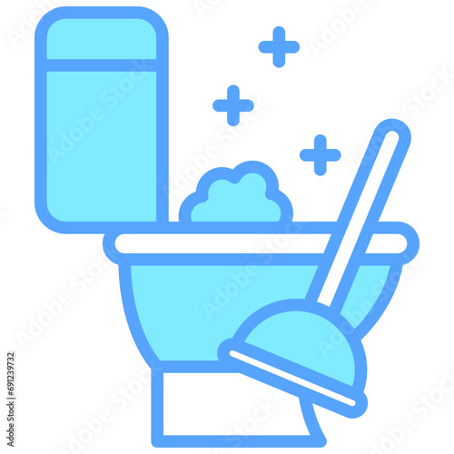 Toilet Clog icon related to plumbing service, water, oil and gas.