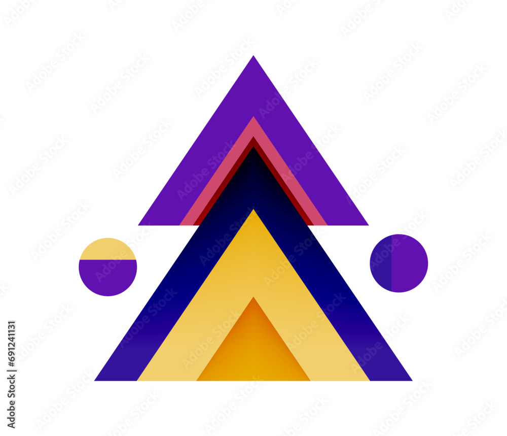 Christmas tree. Abstract geometric triangles New Year Concept