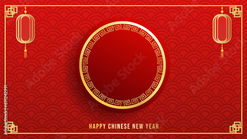 Happy Chinese New Year 2024 background, year of the dragon, Flat Modern design , illustration Vector EPS 10 