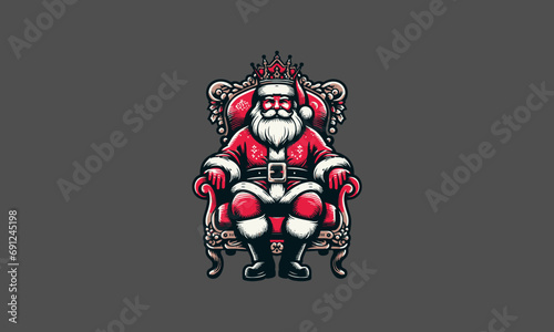 santa shit on chair king vector flat design