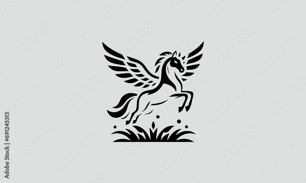 logo design of horse with wings vector design logo design of horse with wings vector design