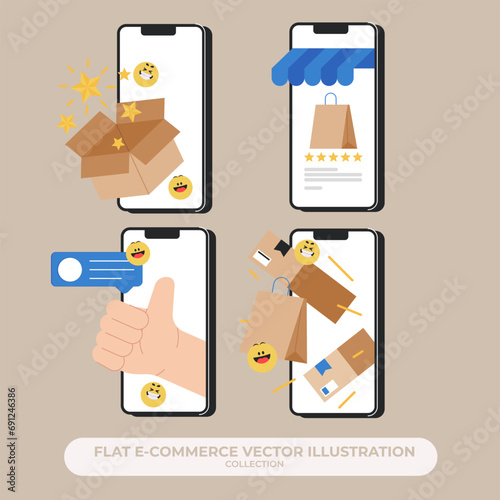 E Commerce Illsutration Vector Set Illustration for E Commerce Website or App