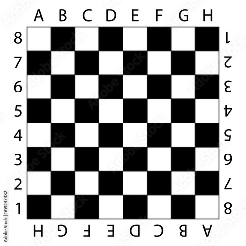 Chess board design. Black and white chess board background. Vector illustration. EPS 10.