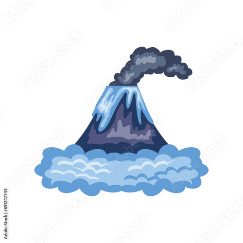 volcano with smoke coming out