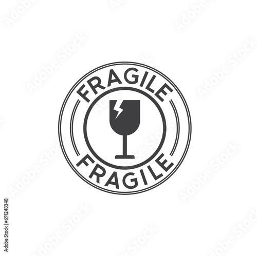 symbol of fragile, handle with care, vector stock.