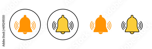 Bell Icon set for web and mobile app. Notification sign and symbol for web site design