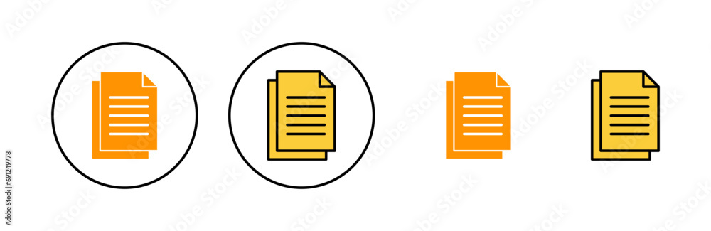 Document icon set for web and mobile app. Paper sign and symbol. File Icon Document icon set for web and mobile app. Paper sign and symbol. File Icon